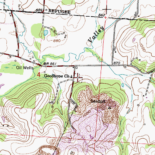 Topographic Map of Goodhope Lutheran Cemetery, OH