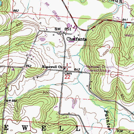 Topographic Map of Hopewell Methodist Episcopal Cemetery, OH