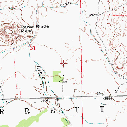 Topographic Map of Ute Canyon, OK
