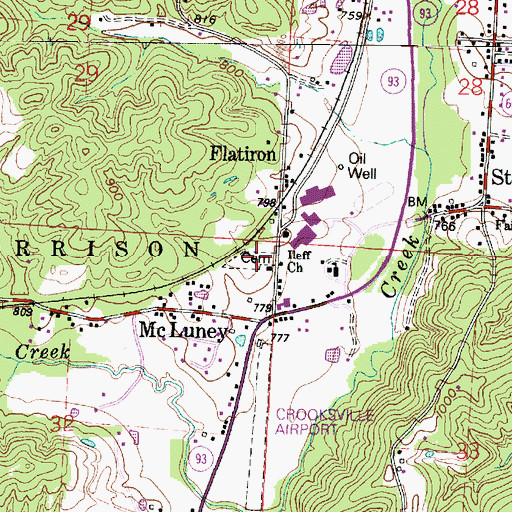 Topographic Map of Iliff Cemetery, OH