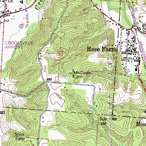 Topographic Map of McCaslin Family Cemetery, OH