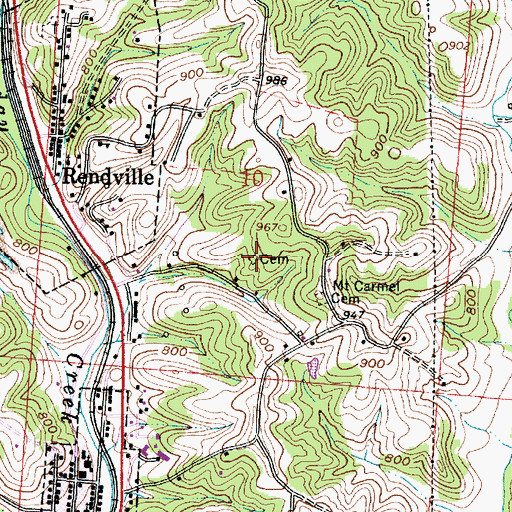 Topographic Map of Monroe Cemetery, OH