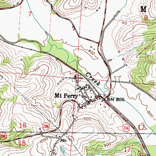 Topographic Map of Mount Perry Cemetery, OH