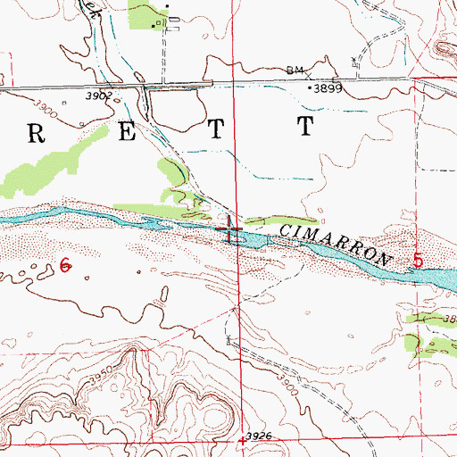 Topographic Map of Ute Canyon Creek, OK