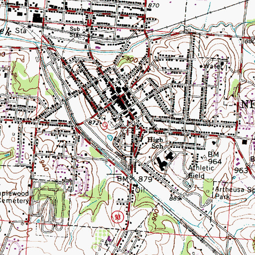 Topographic Map of Old Baptist Church Cemetery, OH