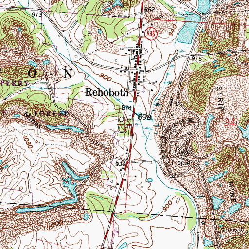 Topographic Map of Rehobeth Cemetery, OH