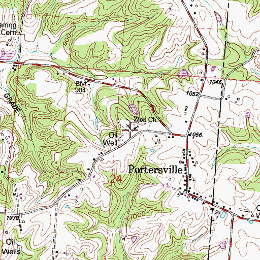 Topographic Map of Zion Cemetery, OH