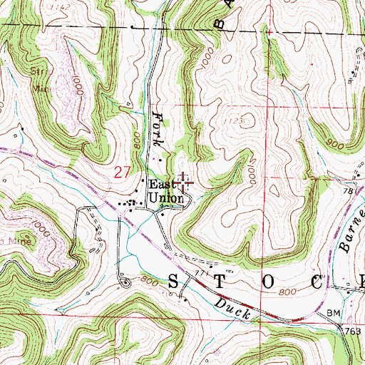 Topographic Map of East Union Cemetery, OH