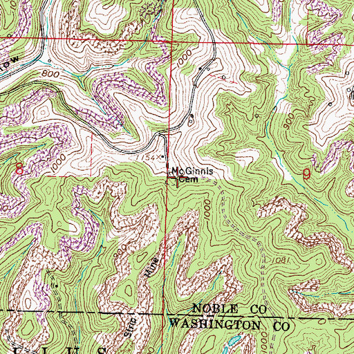 Topographic Map of McGinnis Cemetery, OH