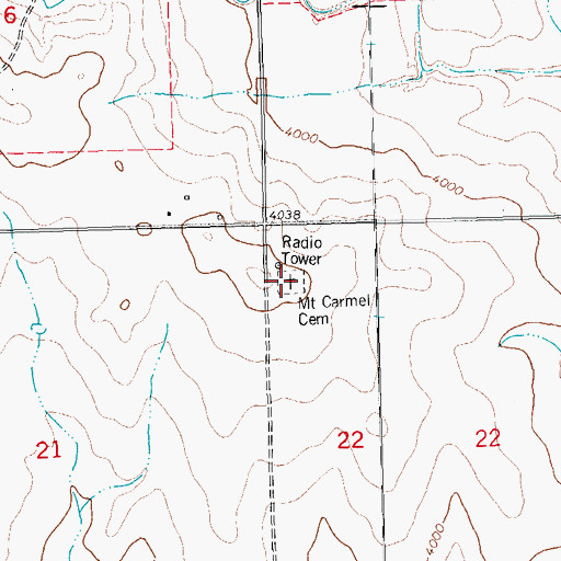 Topographic Map of Mount Carmel Cemetery, CO