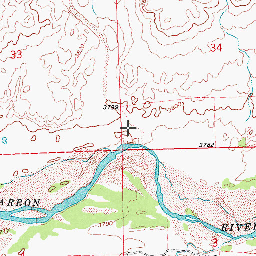 Topographic Map of Nevitt Draw, OK