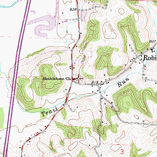 Topographic Map of Bethel Methodist Protestant Cemetery, OH