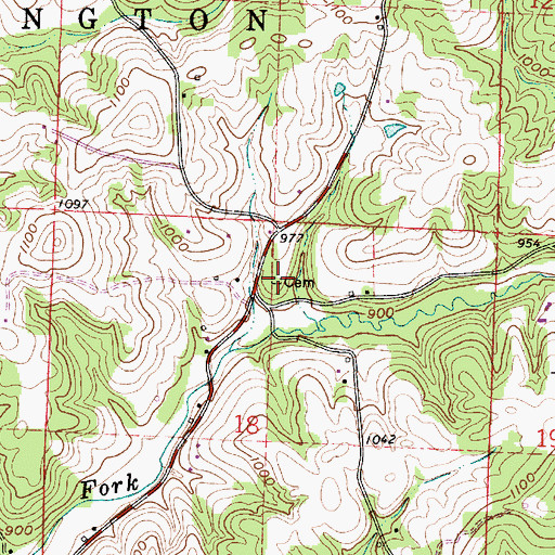 Topographic Map of Darby Cemetery, OH