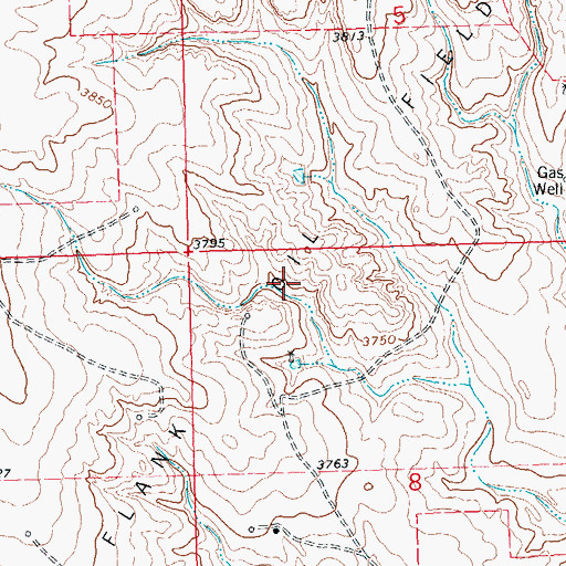 Topographic Map of Flank Oil Field, CO
