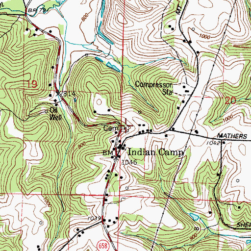 Topographic Map of Hopewell Methodist Episcopal Cemetery, OH