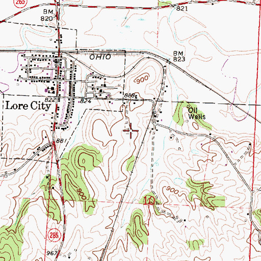 Topographic Map of Lore City Cemetery, OH