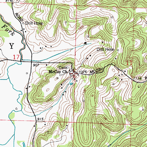 Topographic Map of McCoy Cemetery, OH