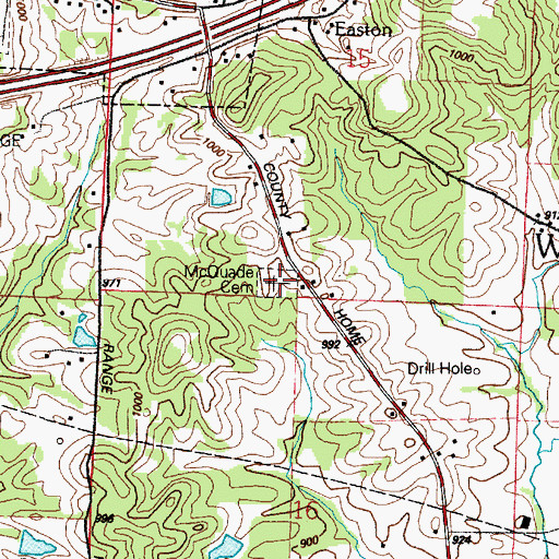 Topographic Map of McQuade Cemetery, OH