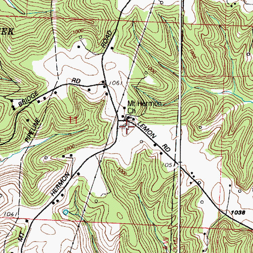 Topographic Map of Mount Herman Cemetery, OH
