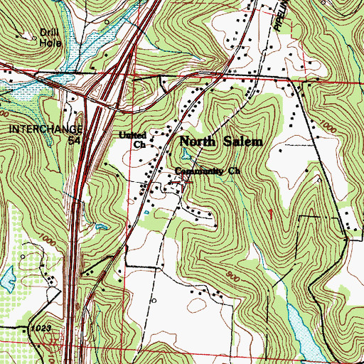 Topographic Map of North Salem Cemetery, OH