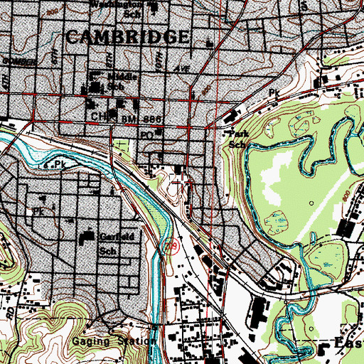 Topographic Map of Old City Cemetery, OH