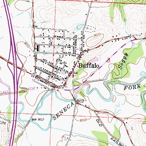 Topographic Map of Old Hartford Cemetery, OH