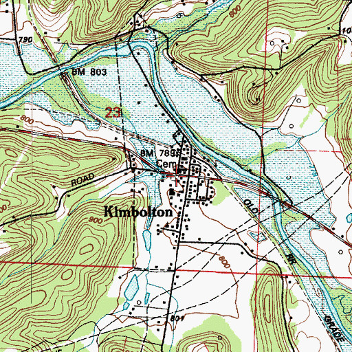 Topographic Map of Old Kimbolton Cemetery, OH