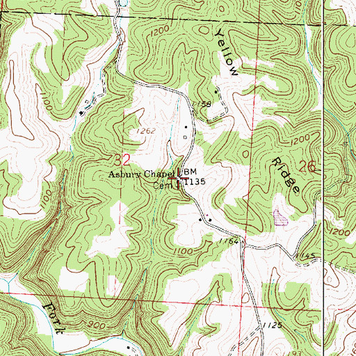 Topographic Map of Asbery Chapel Cemetery, OH