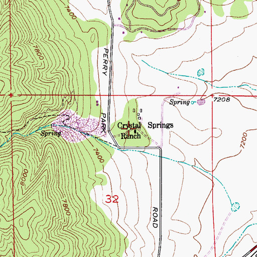 Topographic Map of Crystal Springs Ranch, CO
