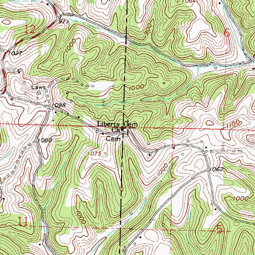 Topographic Map of Liberty Cemetery, OH