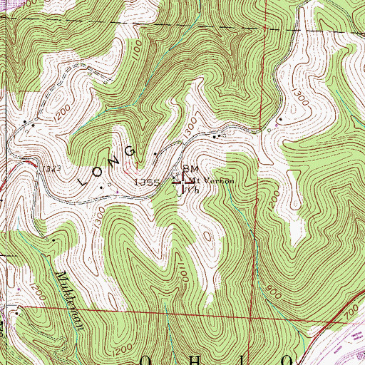 Topographic Map of Mount Vernon Cemetery, OH