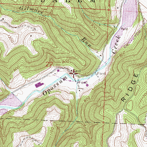 Topographic Map of Ollum Cemetery, OH