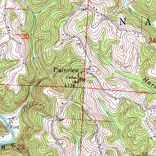 Topographic Map of Plainview Cemetery, OH