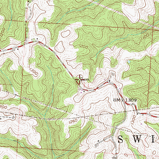 Topographic Map of Ruble Cemetery, OH
