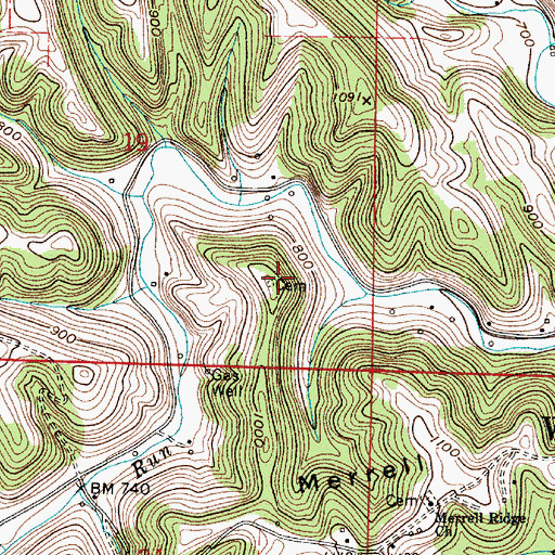 Topographic Map of Smith Cemetery, OH