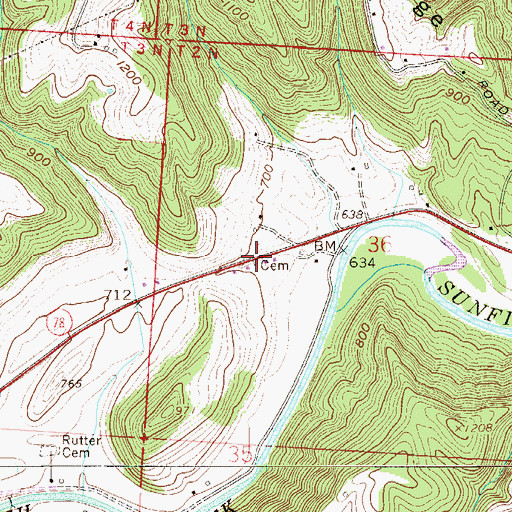Topographic Map of Zesiger Cemetery, OH