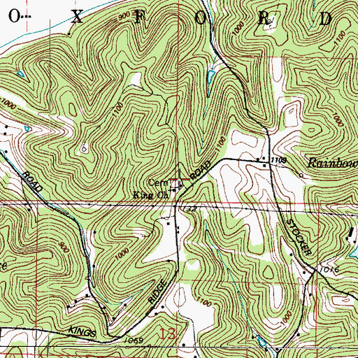 Topographic Map of Centenary Cemetery, OH