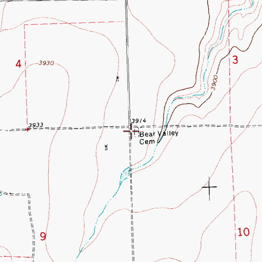 Topographic Map of Beaver Valley Cemetery, CO