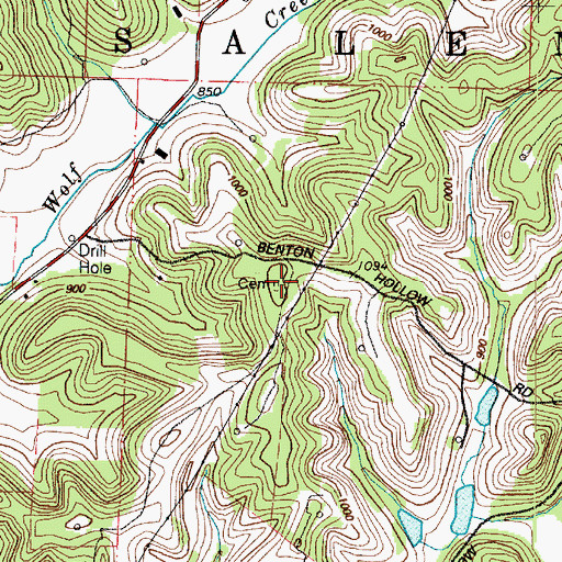 Topographic Map of Dyes Cemetery, OH