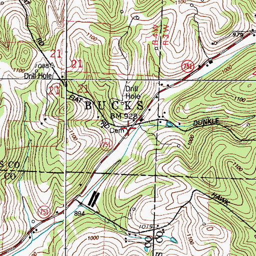 Topographic Map of Ebenezer Cemetery, OH