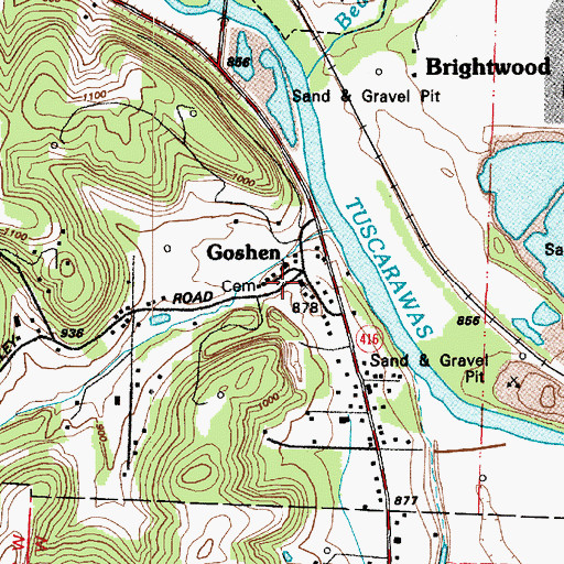 Topographic Map of Goshen Cemetery, OH