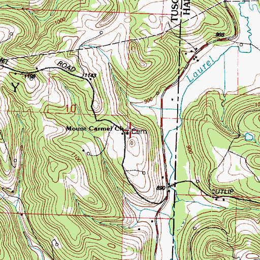 Topographic Map of Mount Carmel Cemetery, OH
