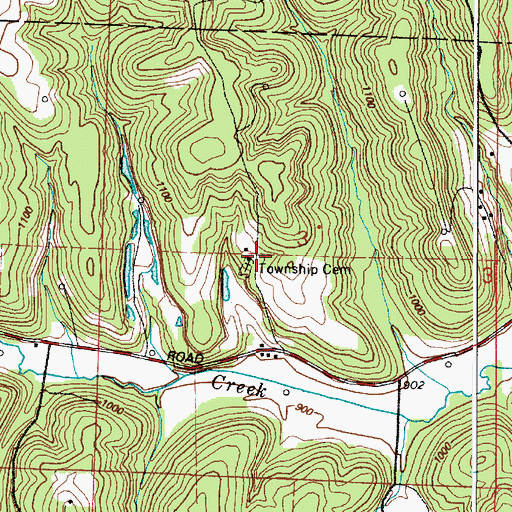 Topographic Map of Perry Township Cemetery, OH