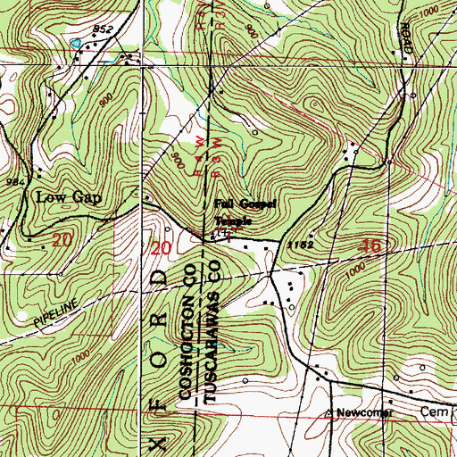 Topographic Map of Saint Jacobs Lutheran Cemetery, OH