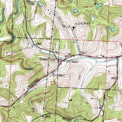 Topographic Map of Salem Cemetery, OH
