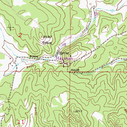 Topographic Map of Hayman, CO