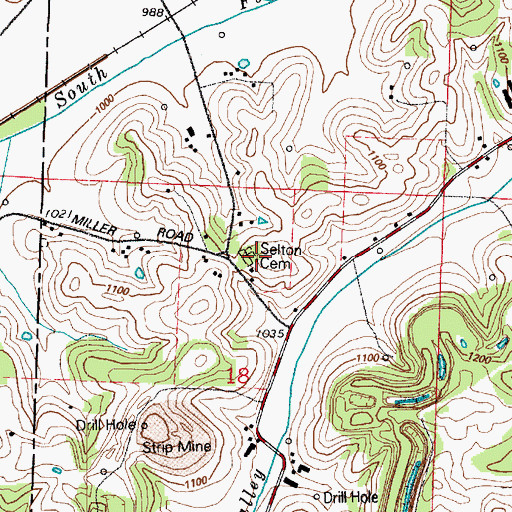 Topographic Map of Selton Cemetery, OH