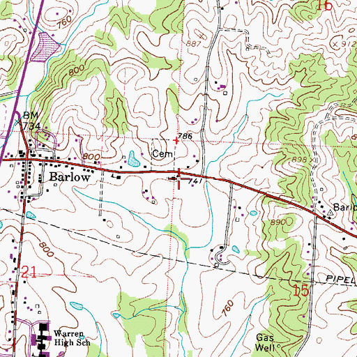 Topographic Map of Barlow Methodist Church, OH