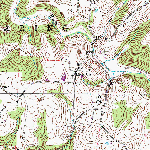 Topographic Map of Berg Church Cemetery, OH