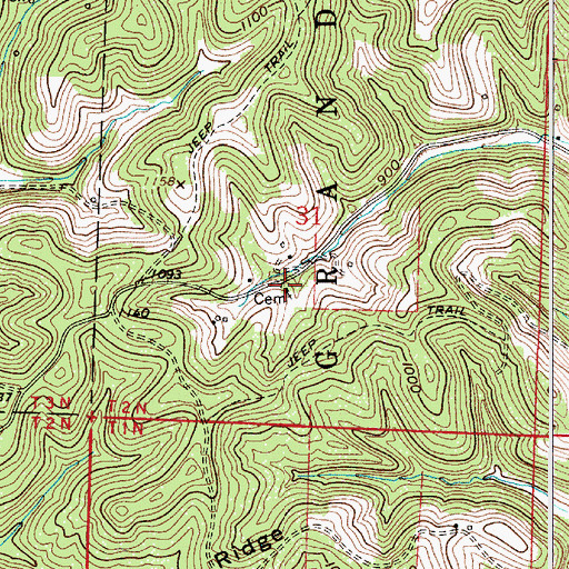 Topographic Map of German Cemetery, OH